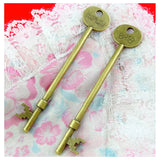 8pcs Antique Bronze Plated Key Charms Jewelry Findings Accessories