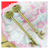 8pcs Antique Bronze Plated Key Charms Jewelry Findings Accessories