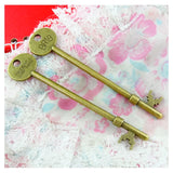 8pcs Antique Bronze Plated Key Charms Jewelry Findings Accessories