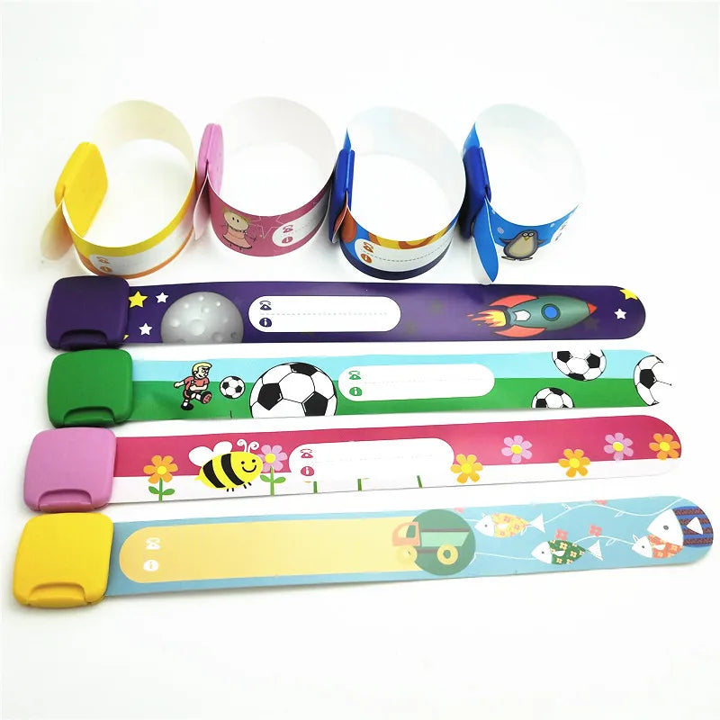 8pcs Adjustable Safety Bracelets for Kids Waterproof ID Bracelet SH326