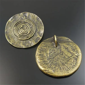 8pcs Round Alloy Charms Vintage Jewelry Making Crafts Retro Necklace