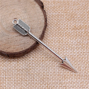 8pcs Arrow Charms Pendant Antique Silver Plated 9x64mm DIY Jewelry Findings