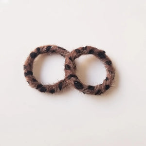 8pcs Leopard Like Mink Hair Round DIY Earrings Accessories