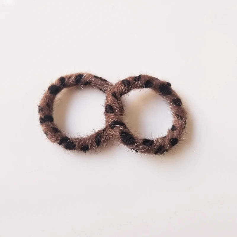 8pcs Leopard Like Mink Hair Round DIY Earrings Accessories