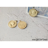 8pcs Coin Pendant DIY Earrings Accessory Retro Queen Portrait
