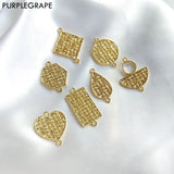 8pcs Geometric Pendant DIY Earrings Jewelry Accessories Alloy Grid Minimalism