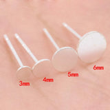 925 Sterling Silver Earring Stud Needle Post Flat Base Pins DIY Jewelry Making
