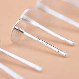925 Sterling Silver Earring Stud Needle Post Flat Base Pins DIY Jewelry Making