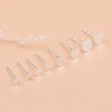 925 Sterling Silver Earring Stud Needle Post Flat Base Pins DIY Jewelry Making
