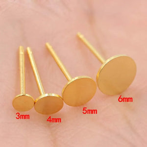 925 Sterling Silver Earring Stud Needle Post Flat Base Pins DIY Jewelry Making