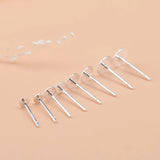 925 Sterling Silver Earring Stud Needle Post Flat Base Pins DIY Jewelry Making