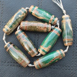 8pcs Ancient Tibet Dzi Agates Oval Beads 40mm, Variety of Patterns