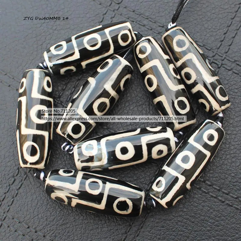 8pcs Ancient Tibet Dzi Agates Oval Beads 40mm, Variety of Patterns