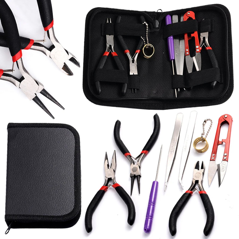 8pcs DIY Jewelry Making Tool Set Side Cutter Scissor Beading Tweezers