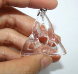 8pcs Natural Stone Tiger Eye Carving Hollow Triangle Pendants for Diy Jewelry