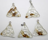 8pcs Natural Stone Tiger Eye Carving Hollow Triangle Pendants for Diy Jewelry
