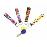 8pcs Neoprene Keychain Diving Material Key Ring Colorful Printing (Style 1)