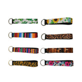 8pcs Neoprene Keychain Diving Material Key Ring Colorful Printing (Style 1)