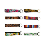 8pcs Neoprene Keychain Diving Material Key Ring Colorful Printing (Style 1)