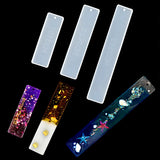 8pcs Ruler Bookmark Resin Molds Kit Silicone Keychain UV Resin DIY Craft