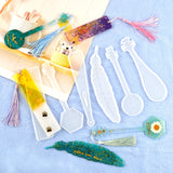 8pcs Ruler Bookmark Resin Molds Kit Silicone Keychain UV Resin DIY Craft
