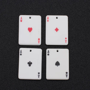 8pcs Poker Cards Charms Acrylic Pendants for Diy Jewelry Making