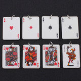 8pcs Poker Cards Charms Acrylic Pendants for Diy Jewelry Making