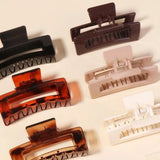 8pcs French Retro Square Transparent Hair Scrunchie Set