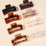 8pcs French Retro Square Transparent Hair Scrunchie Set