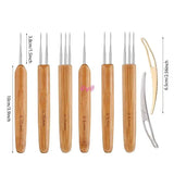 8pcs/bag Double Crochet Needle For Locs Bamboo Dreadlock Crochet Hook