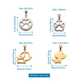 8pcs Stainless Steel Dog Footprint Charms for Jewelry Making