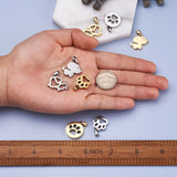 8pcs Stainless Steel Dog Footprint Charms for Jewelry Making