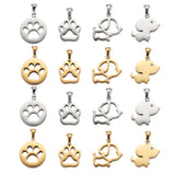 8pcs Stainless Steel Dog Footprint Charms for Jewelry Making