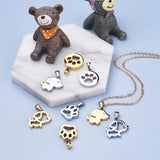 8pcs Stainless Steel Dog Footprint Charms for Jewelry Making
