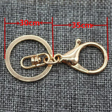 8pcs 30mm Keychains With Lobster Clasp Silver Plated Keyring Supplies
