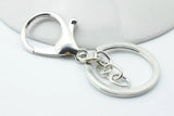 8pcs 30mm Keychains With Lobster Clasp Silver Plated Keyring Supplies