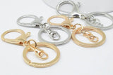 8pcs 30mm Keychains With Lobster Clasp Silver Plated Keyring Supplies