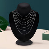 8pcs 925 Sterling Silver Link Chains for Women,45cm Long Chain Necklace