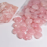 8pcs Rose Crystal Stone Charms Love 25mm No Hole Heart Beads for Jewelry Making