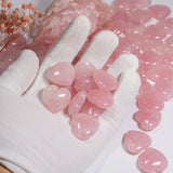8pcs Rose Crystal Stone Charms Love 25mm No Hole Heart Beads for Jewelry Making