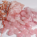 8pcs Rose Crystal Stone Charms Love 25mm No Hole Heart Beads for Jewelry Making