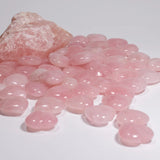 8pcs Rose Crystal Stone Charms Love 25mm No Hole Heart Beads for Jewelry Making