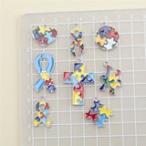 8pcs Cross Round Heart Puzzle Charms Pendant DIY Necklaces Bracelet