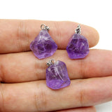 8pcs Natural Amethysts Pendant for Women DIY Necklace 10x10-15x18mm