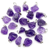 8pcs Natural Amethysts Pendant for Women DIY Necklace 10x10-15x18mm