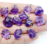 8pcs Natural Amethysts Pendant for Women DIY Necklace 10x10-15x18mm