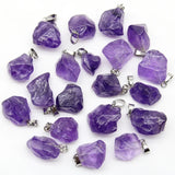 8pcs Natural Amethysts Pendant for Women DIY Necklace 10x10-15x18mm