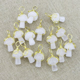 Natural Stone Mushroom Necklace Reiki Charms DIY Jewelry