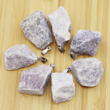 Natural Raw Stone Necklace Pendants Amethysts Quartz Charms DIY Jewelry Earrings