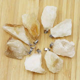 Natural Raw Stone Necklace Pendants Amethysts Quartz Charms DIY Jewelry Earrings